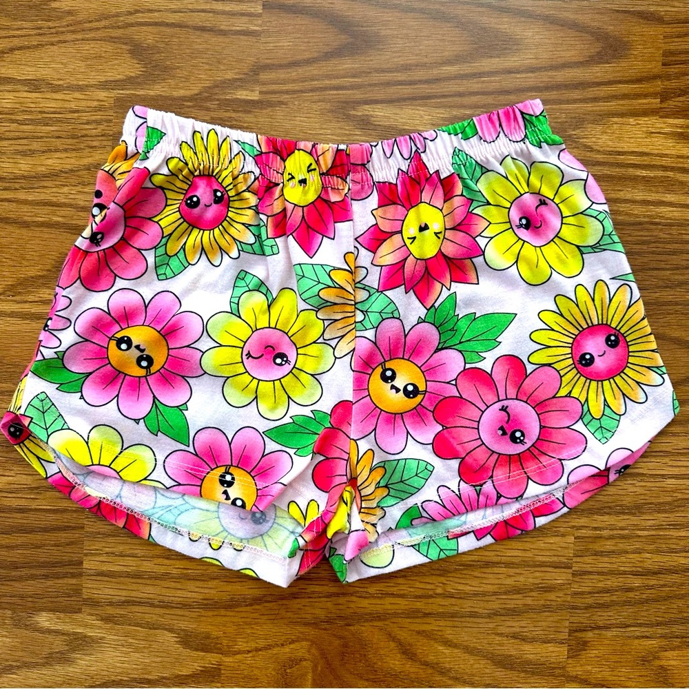 The Children’s PJ Place Girls Summer Pajamas Set Girls Medium 7-8 Shorts Flowers - Picture 5 of 7